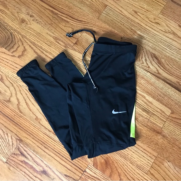 Nike Pants - Nike Dri-Fit Legging Black/Lime